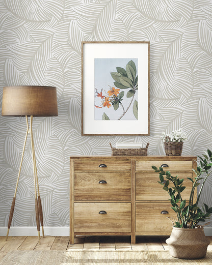 Tossed Palm Fronds Vinyl Wallpaper