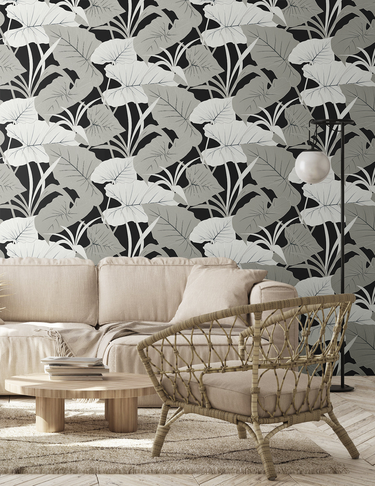 Elephant Leaves Vinyl Wallpaper