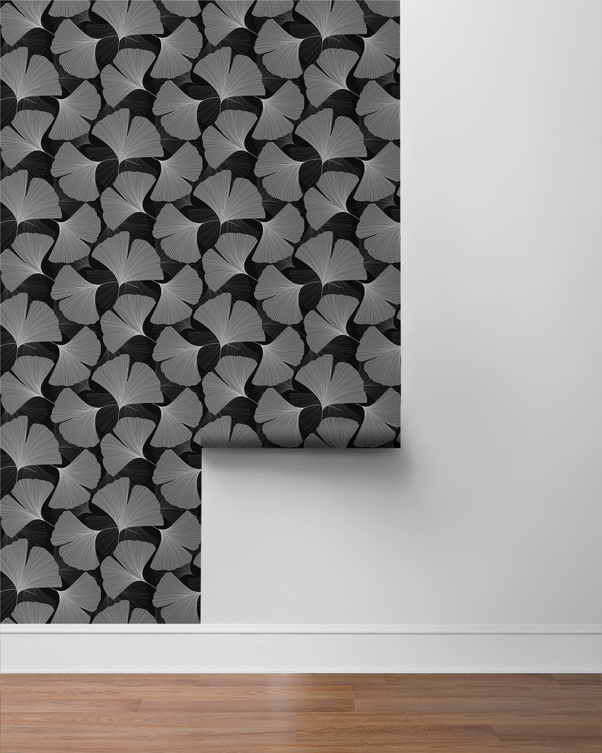 Tossed Ginkgo Leaf Vinyl Wallpaper