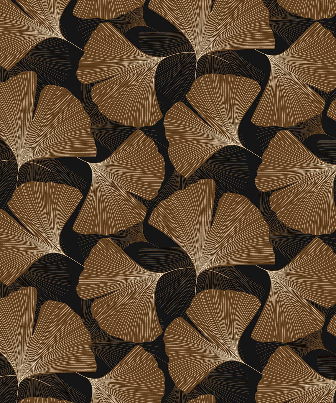 Tossed Ginkgo Leaf Vinyl Wallpaper