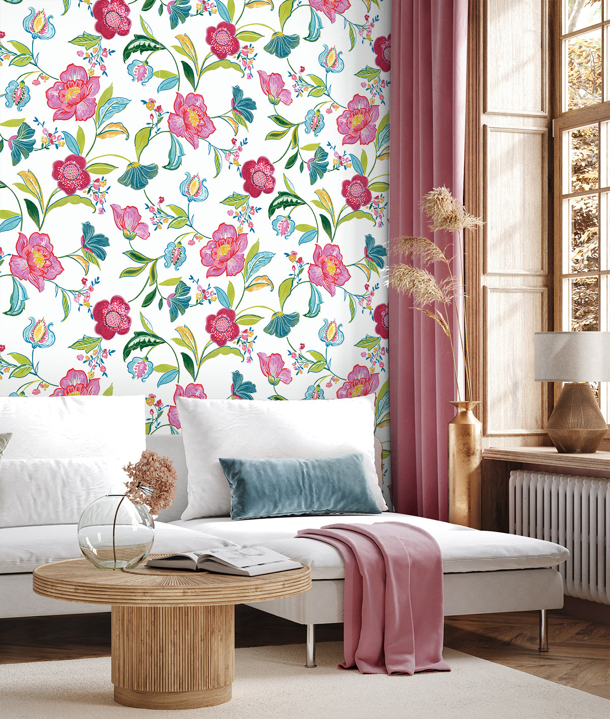 Painterly Floral Vinyl Wallpaper