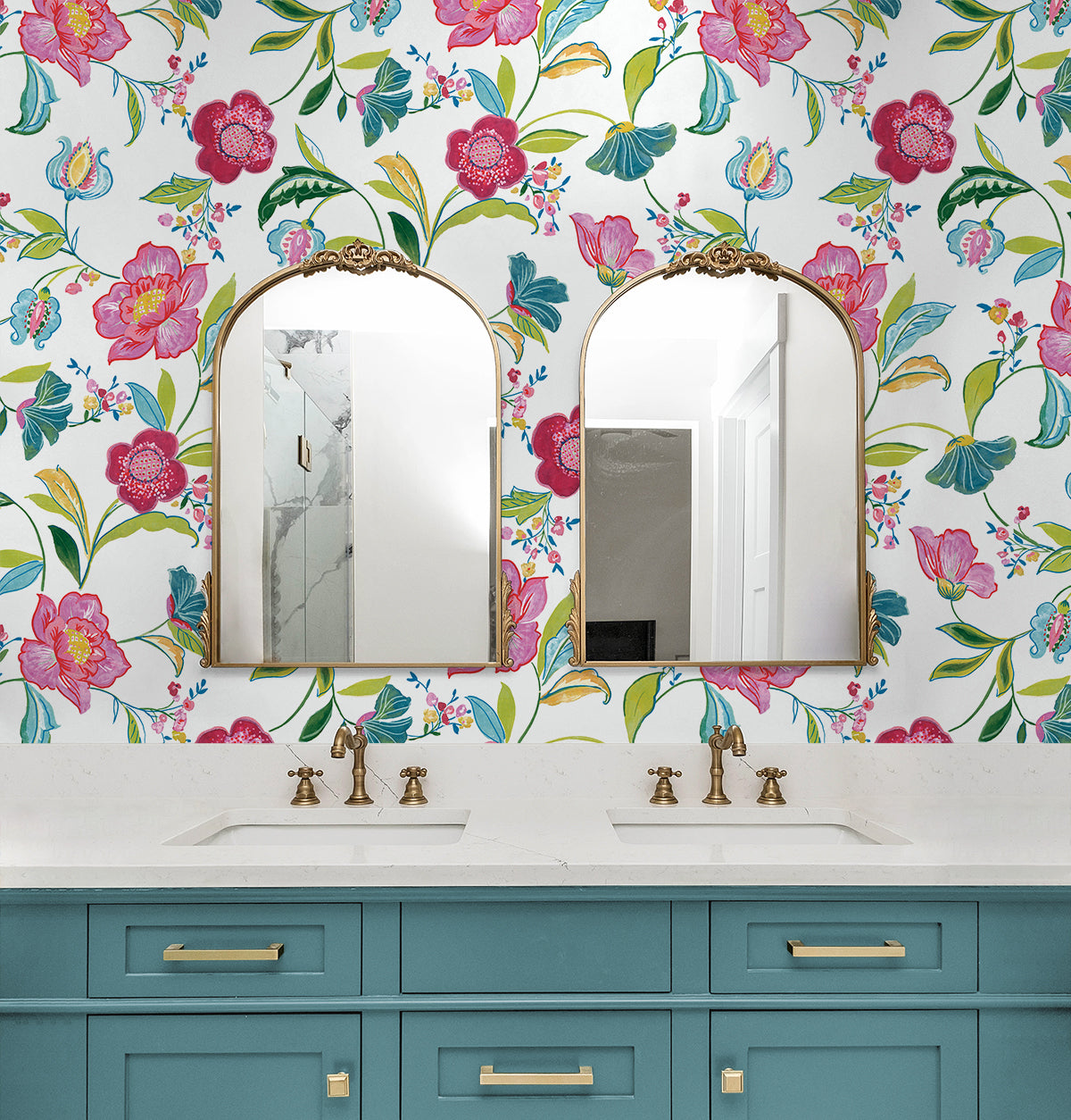 Painterly Floral Vinyl Wallpaper