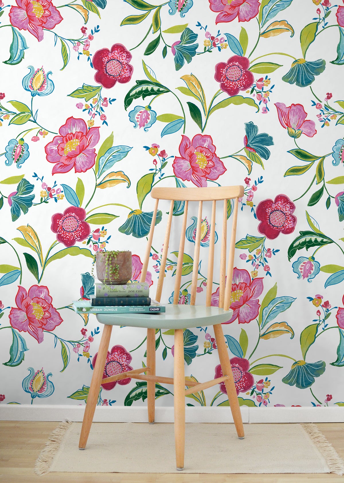 Painterly Floral Vinyl Wallpaper