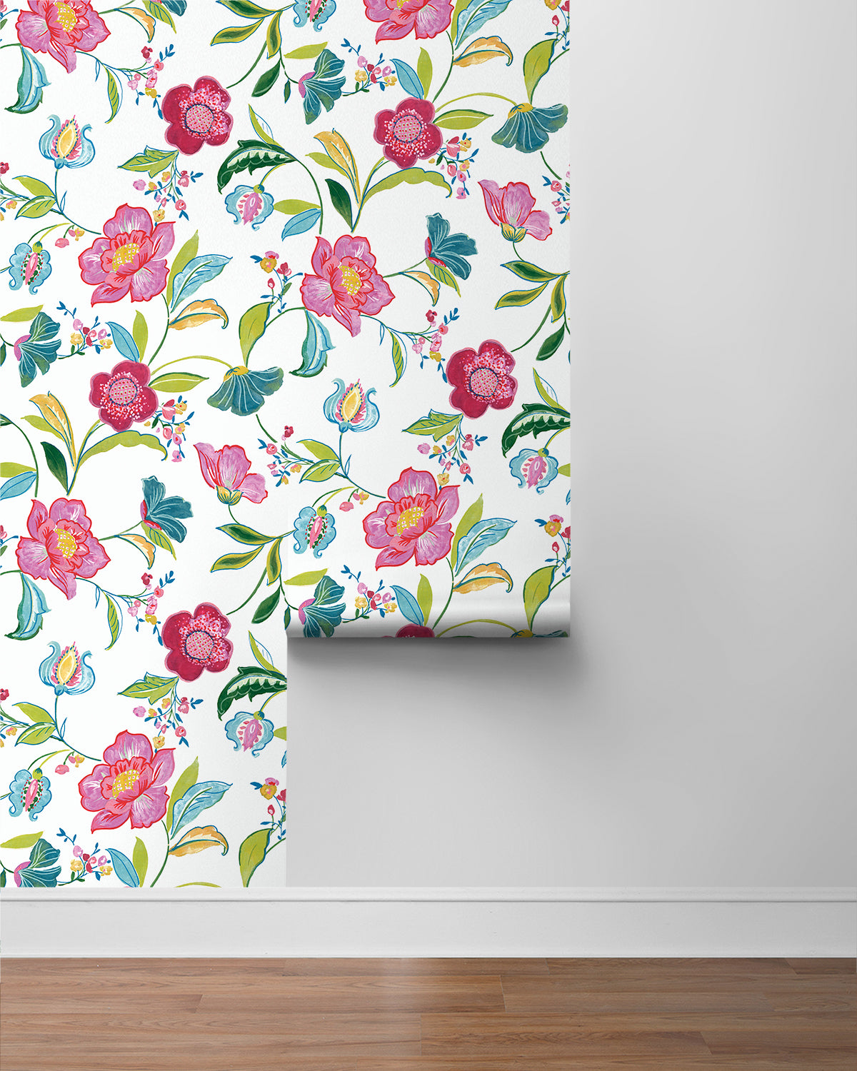 Painterly Floral Vinyl Wallpaper