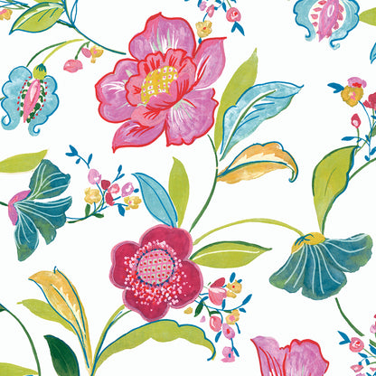 Painterly Floral Vinyl Wallpaper