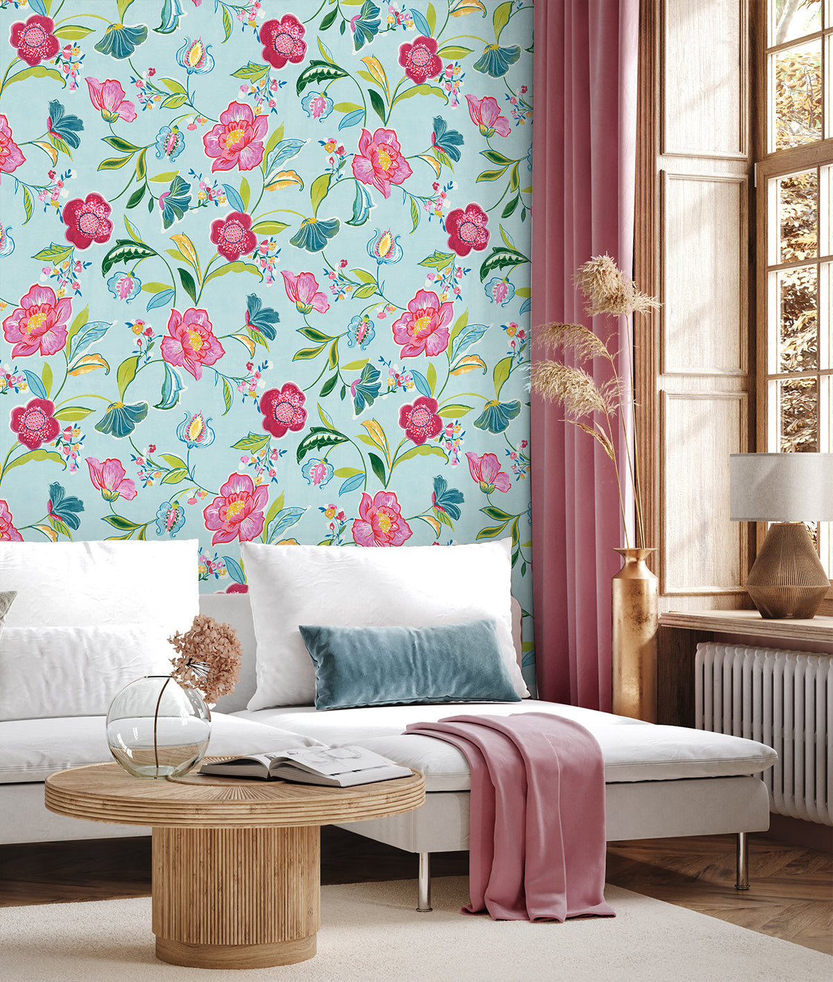 Painterly Floral Vinyl Wallpaper