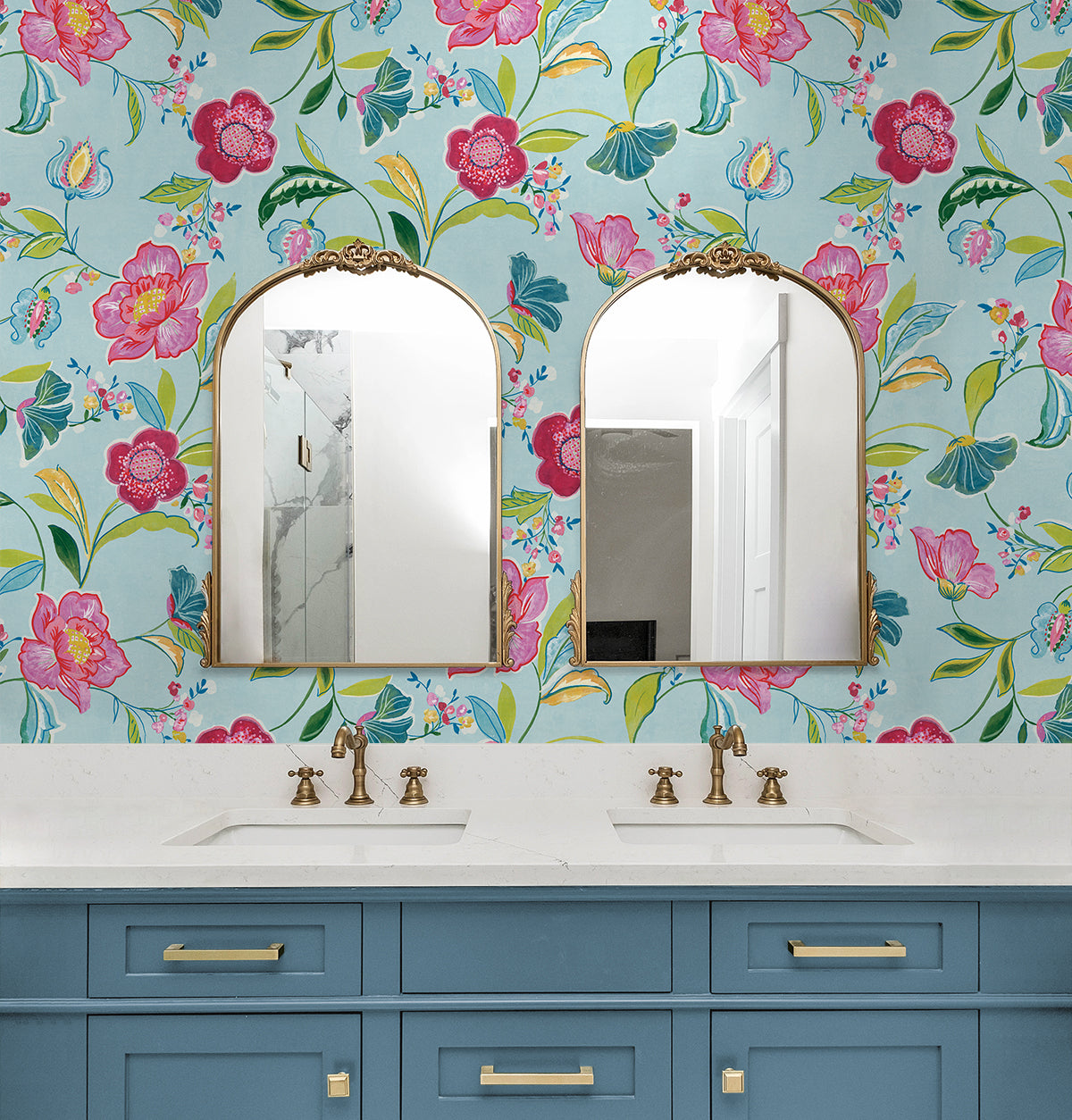 Painterly Floral Vinyl Wallpaper