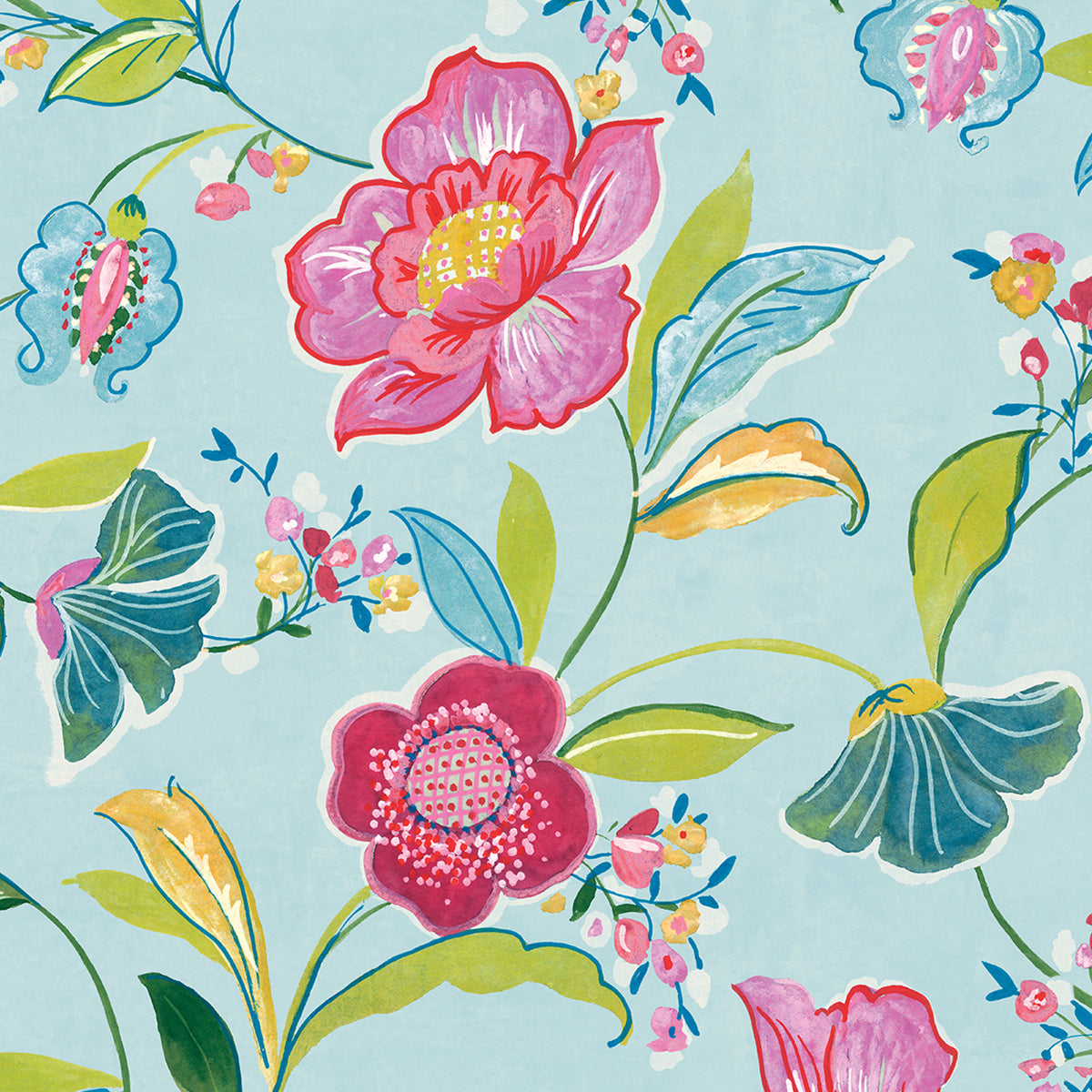 Painterly Floral Vinyl Wallpaper