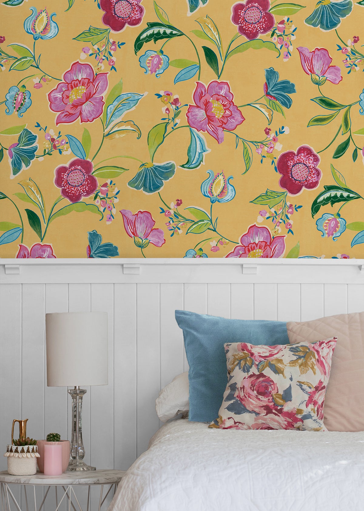 Painterly Floral Vinyl Wallpaper