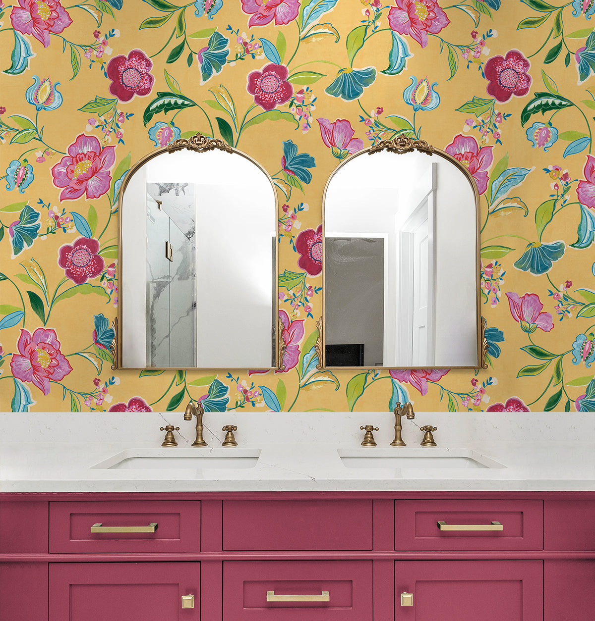 Painterly Floral Vinyl Wallpaper