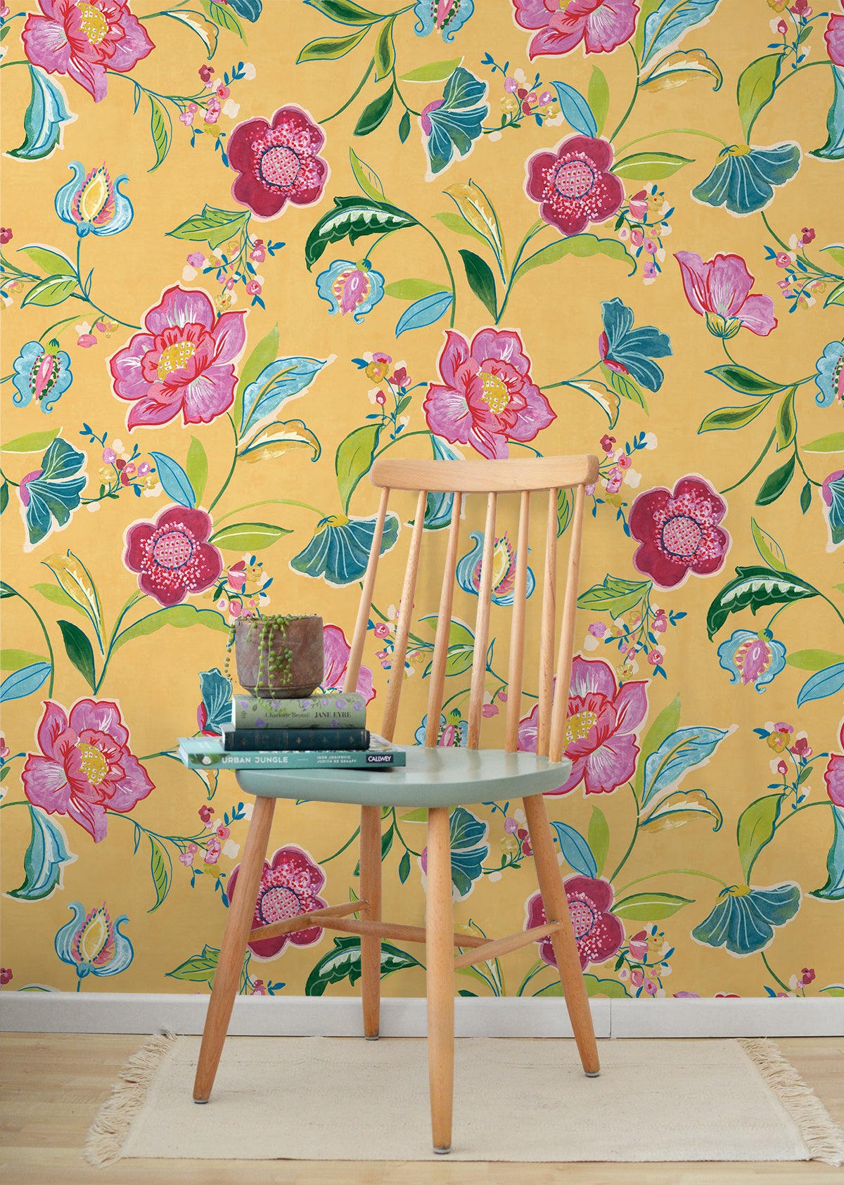 Painterly Floral Vinyl Wallpaper