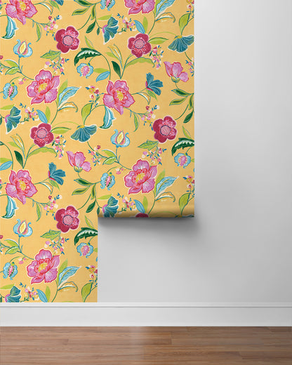 Painterly Floral Vinyl Wallpaper