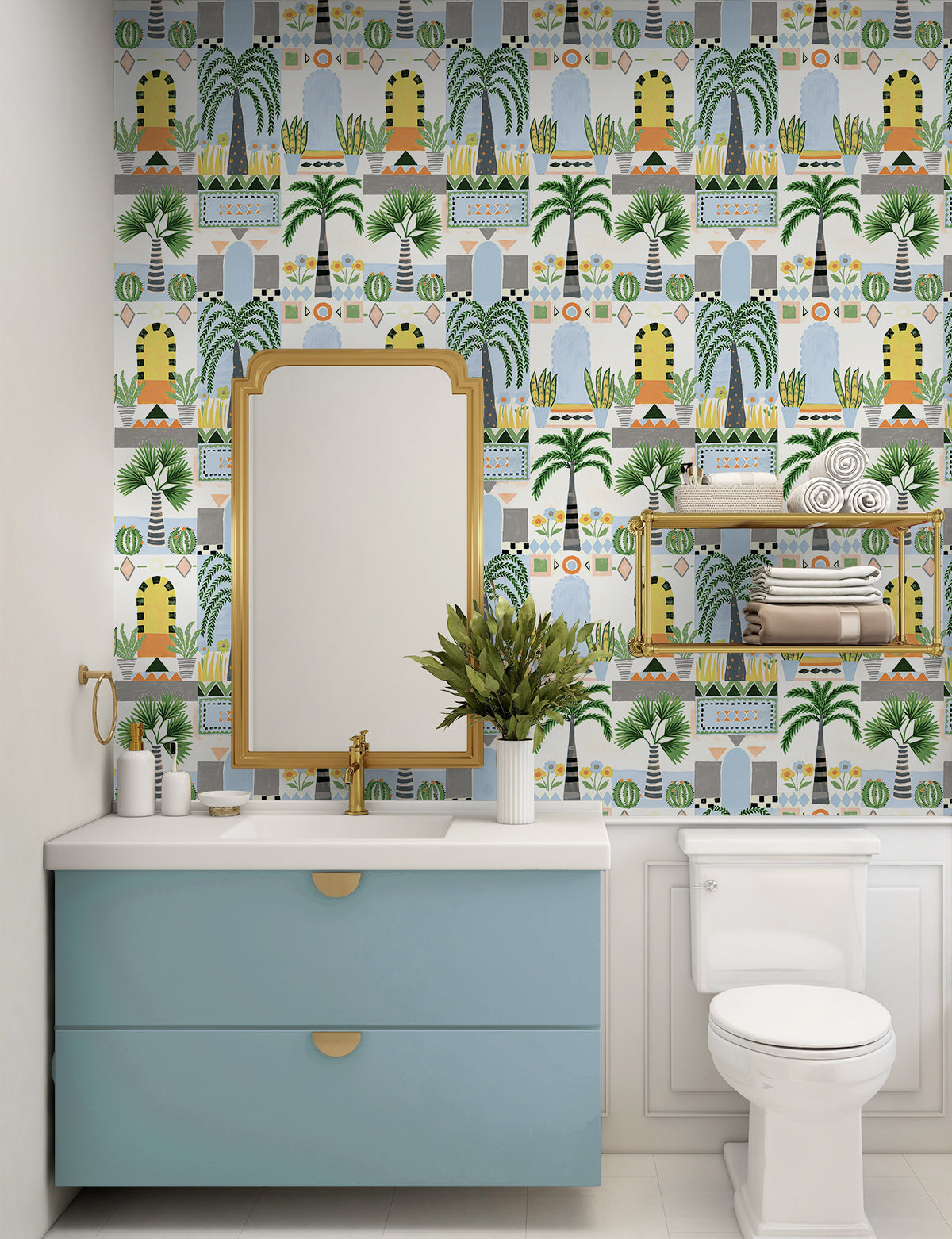 Tropical Facade Vinyl Wallpaper