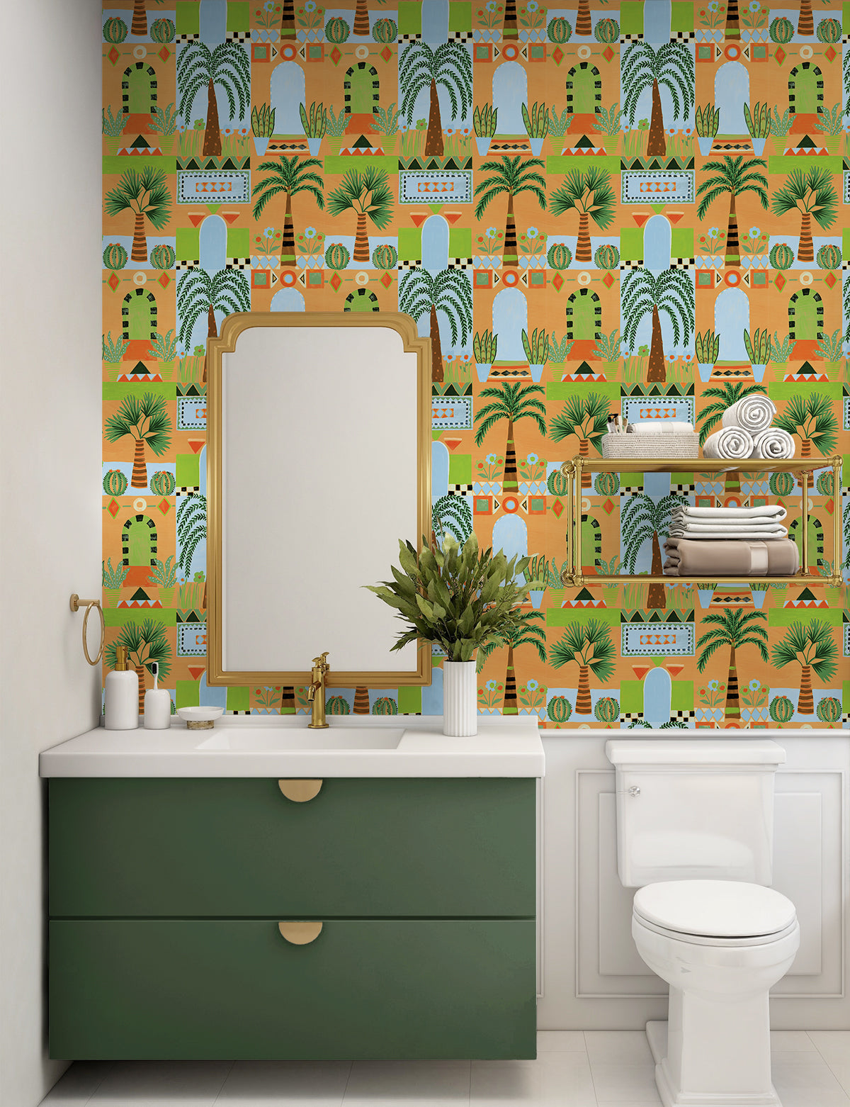 Tropical Facade Vinyl Wallpaper