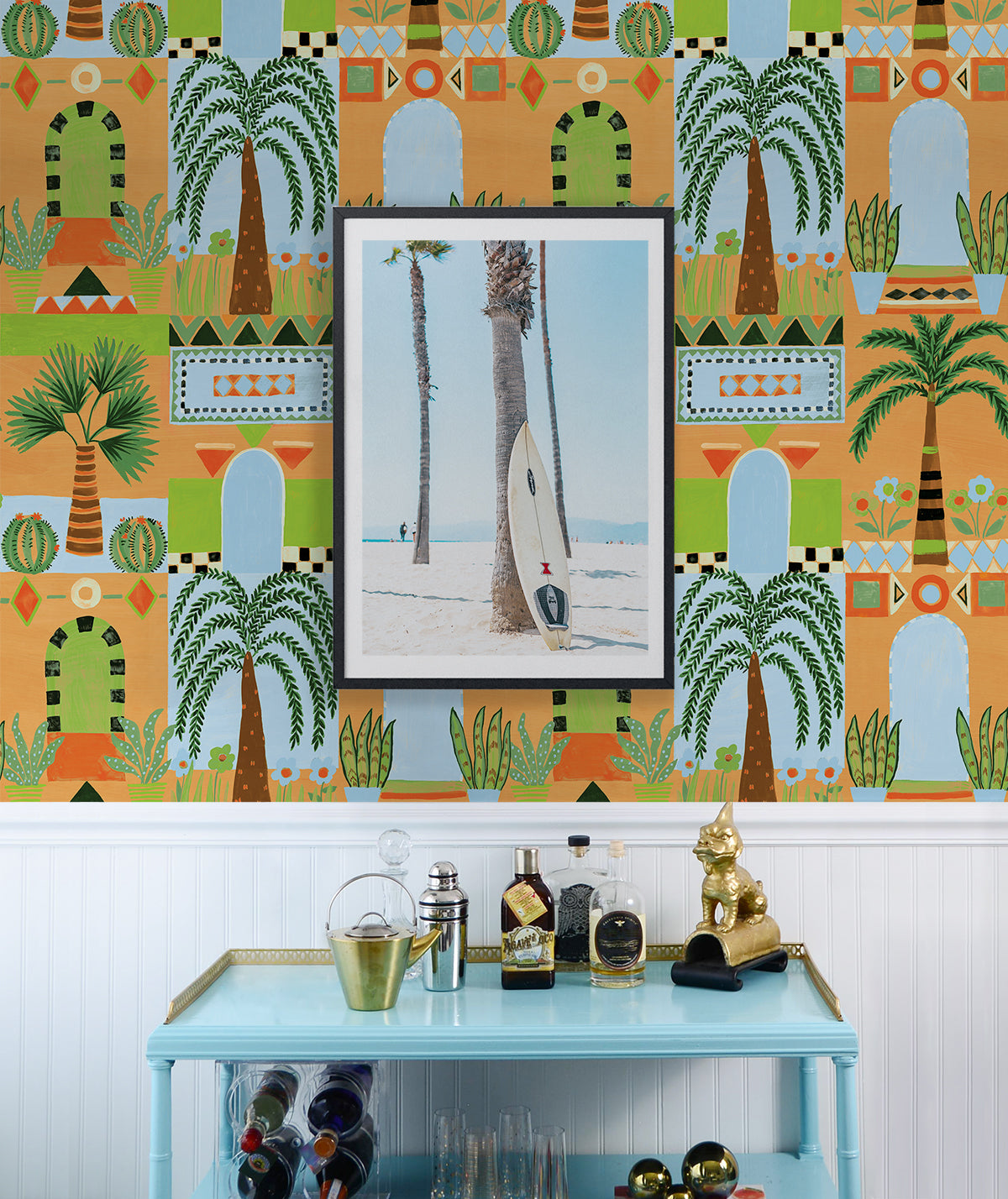 Tropical Facade Vinyl Wallpaper