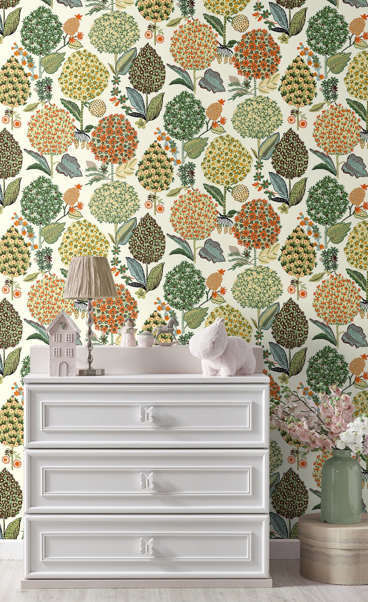 Blooming Bulbs Vinyl Wallpaper