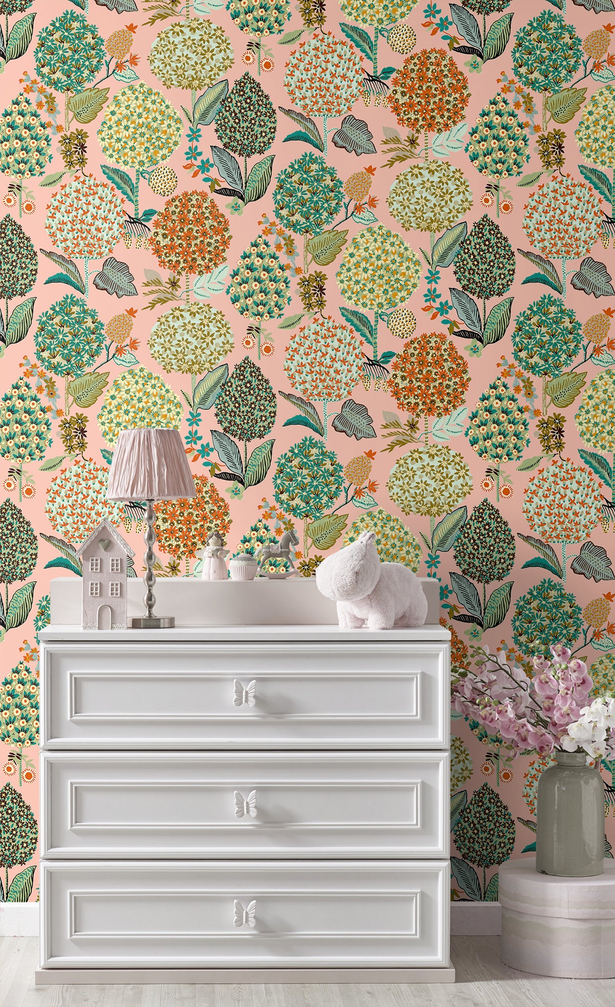 Blooming Bulbs Vinyl Wallpaper