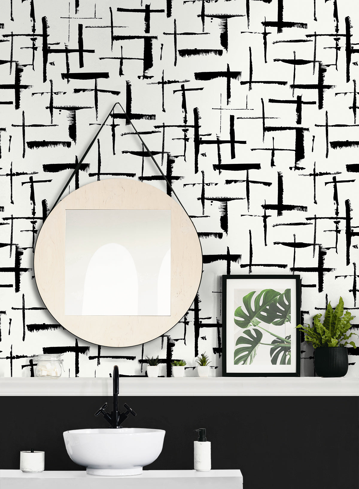 Crosshatch Abstract Vinyl Wallpaper