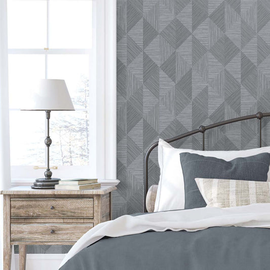 Geometric Diamond Inlay Scrubbable Wallpaper