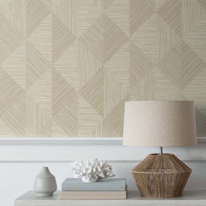 Geometric Diamond Inlay Scrubbable Wallpaper