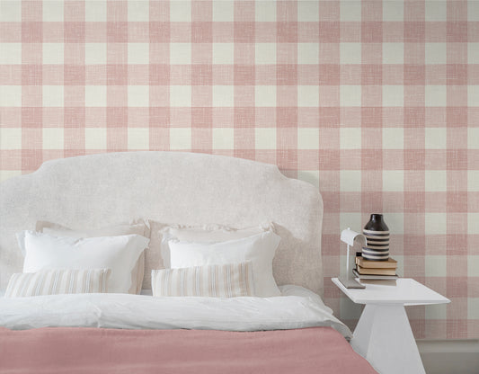 Fairfield, Bebe Gingham, 27 in. x 27 ft. = 60.75 sq. ft, Wallpaper Roll