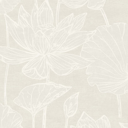 Floral Water Lilies Nonwoven Wallpaper