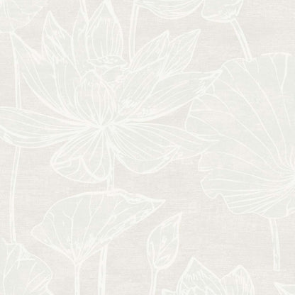 Floral Water Lilies Nonwoven Wallpaper