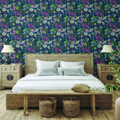 Pau Butterfly House Non-woven Unpasted Wallpaper