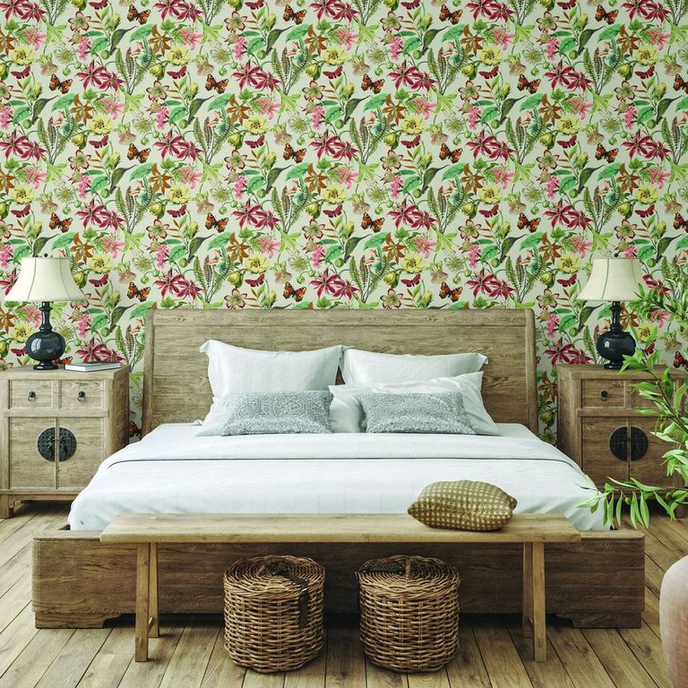 Pau Butterfly House Non-woven Unpasted Wallpaper