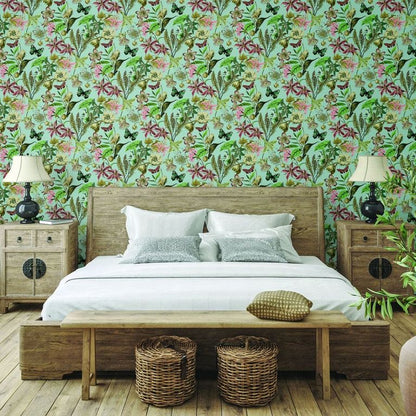 Pau Butterfly House Non-woven Unpasted Wallpaper