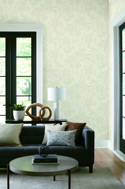 Pearland Brushstroke Floral Non-woven Unpasted Wallpaper