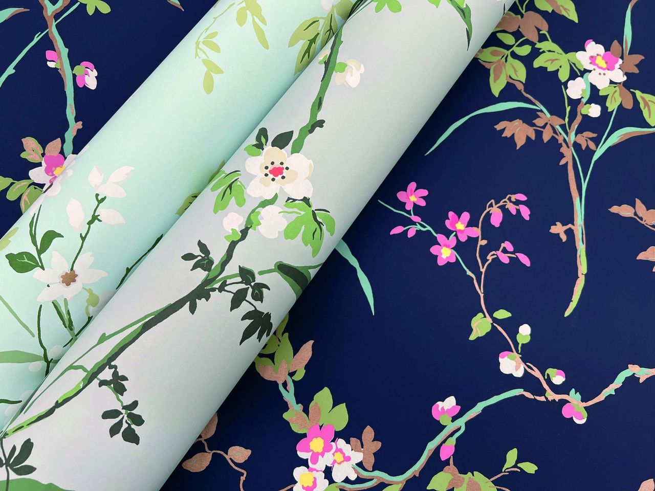 Peoria, Blossom Branches Unpasted Non-woven Wallpaper