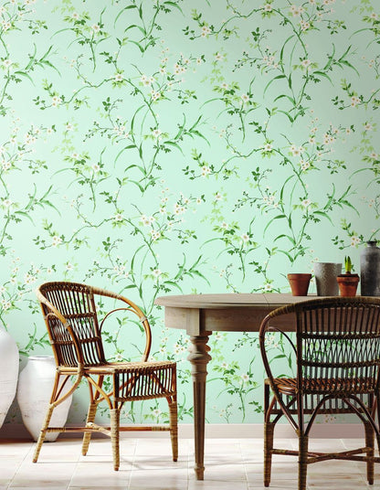 Peoria, Blossom Branches Unpasted Non-woven Wallpaper