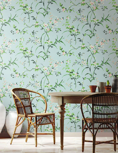 Peoria, Blossom Branches Unpasted Non-woven Wallpaper