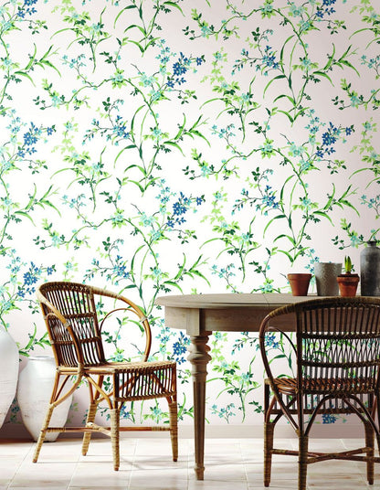 Peoria, Blossom Branches Unpasted Non-woven Wallpaper