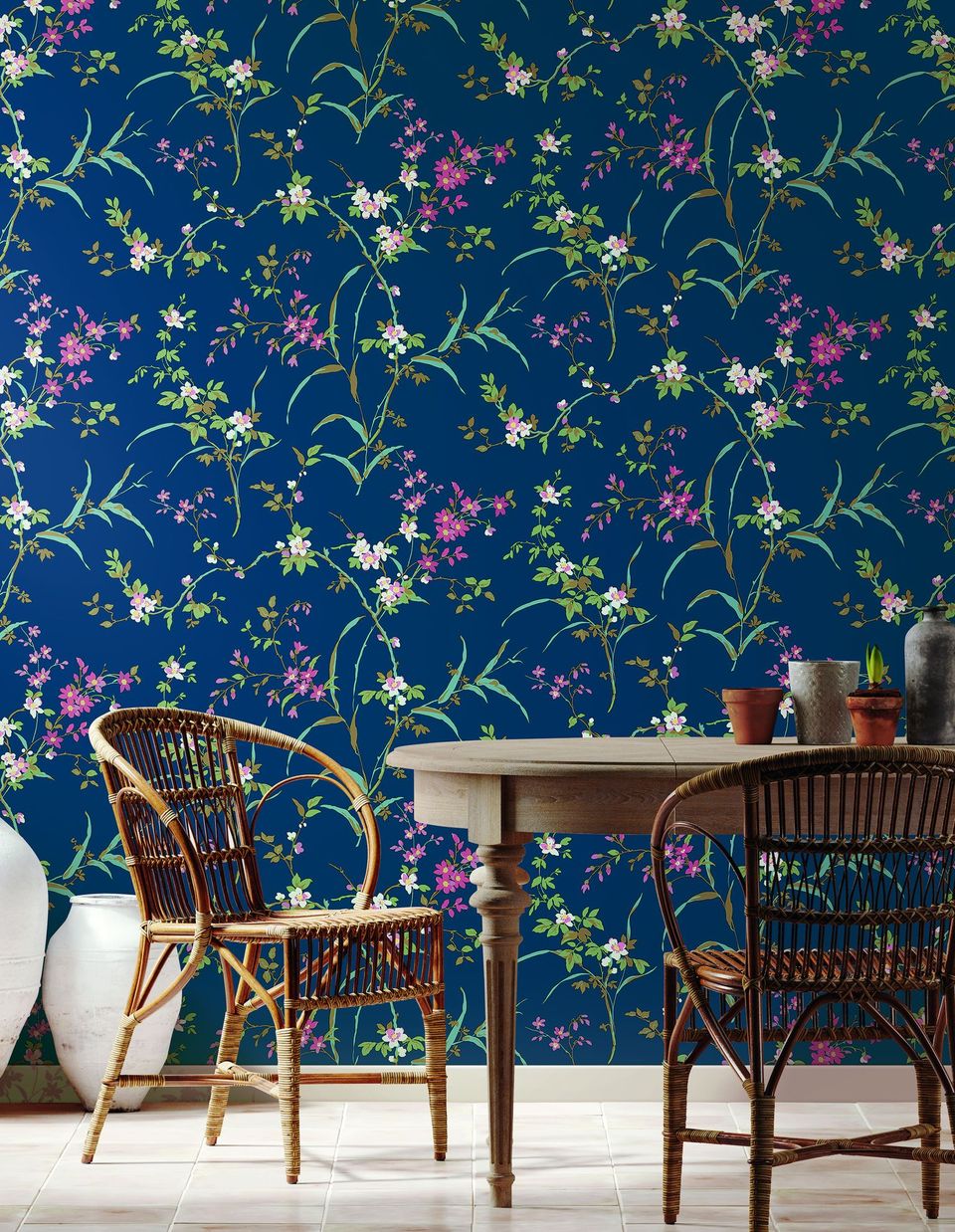 Peoria, Blossom Branches Unpasted Non-woven Wallpaper