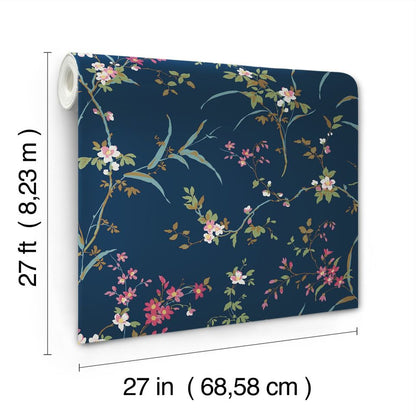 Peoria, Blossom Branches Unpasted Non-woven Wallpaper