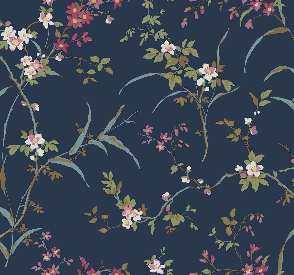 Peoria, Blossom Branches Unpasted Non-woven Wallpaper