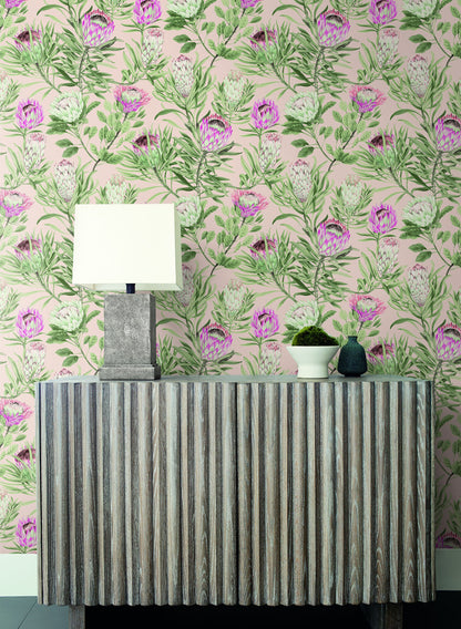 Perpignan Protea Non-woven Unpasted Wallpaper