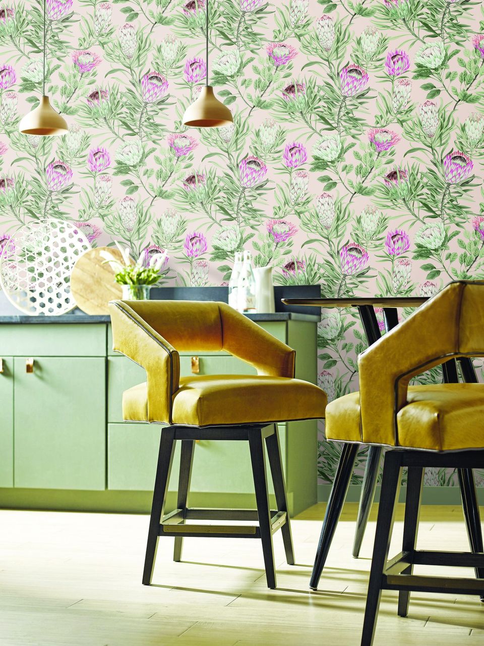 Perpignan Protea Non-woven Unpasted Wallpaper