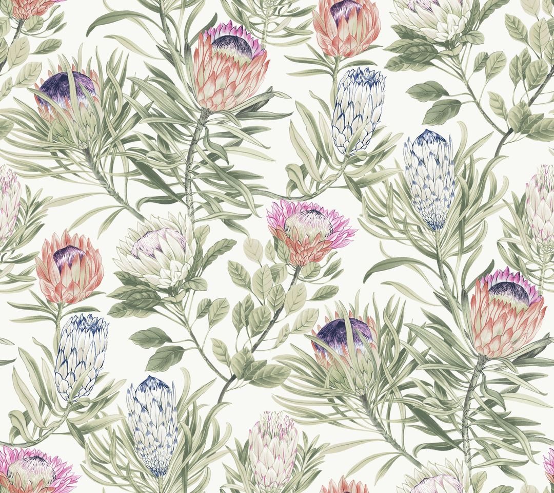 Perpignan Protea Non-woven Unpasted Wallpaper