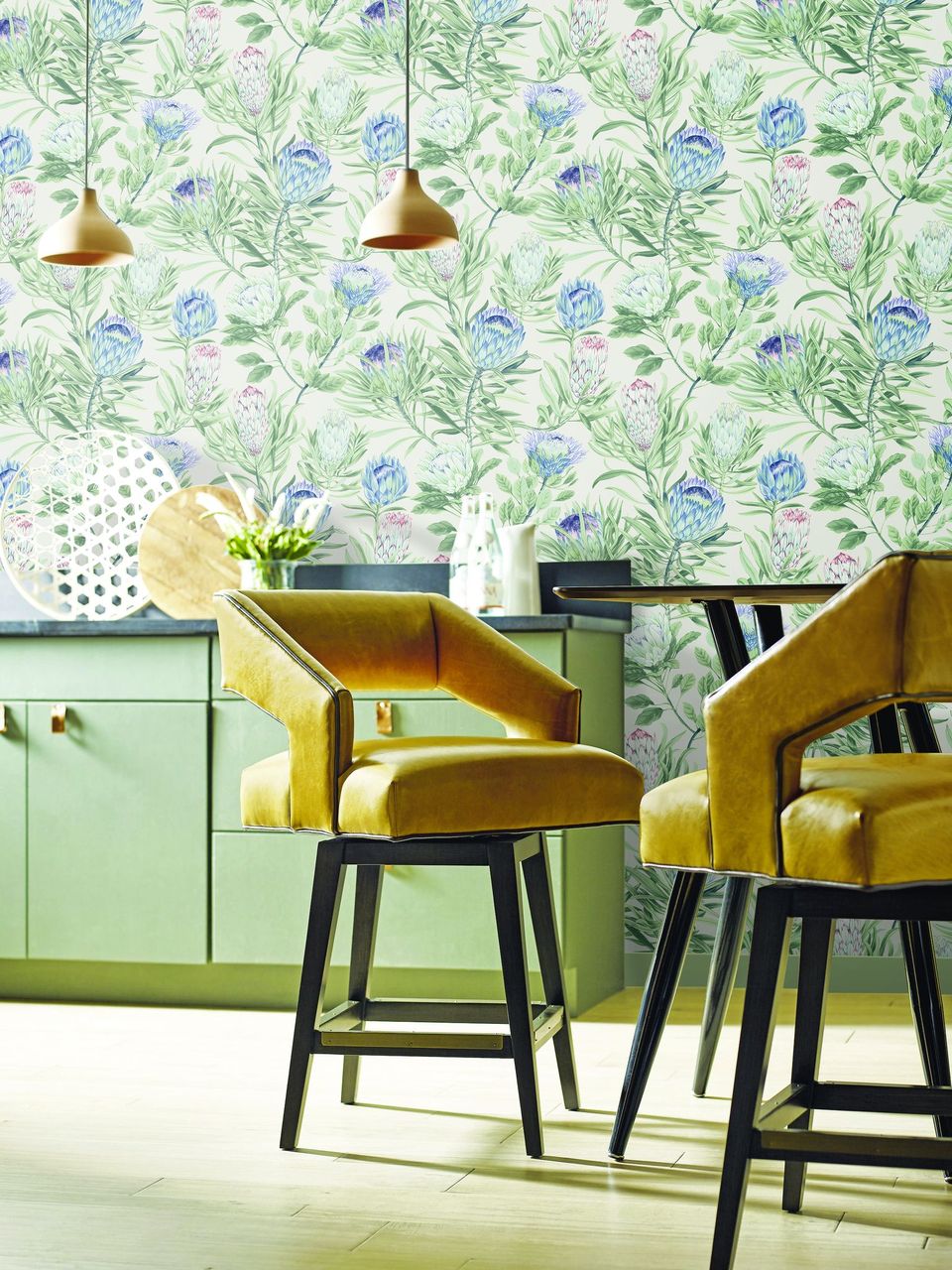 Perpignan Protea Non-woven Unpasted Wallpaper