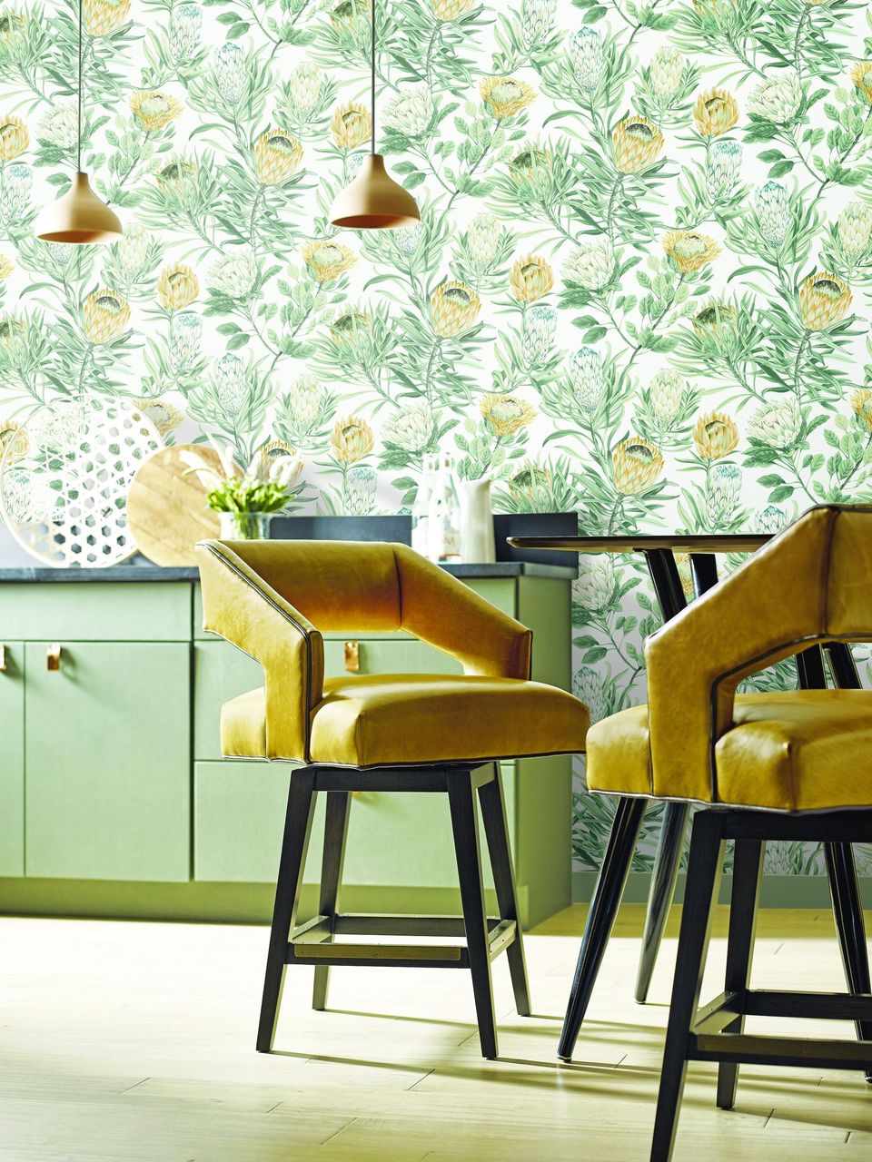 Perpignan Protea Non-woven Unpasted Wallpaper