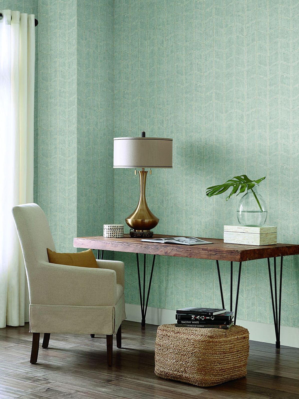 Chevron Birch Non-woven Unpasted Wallpaper