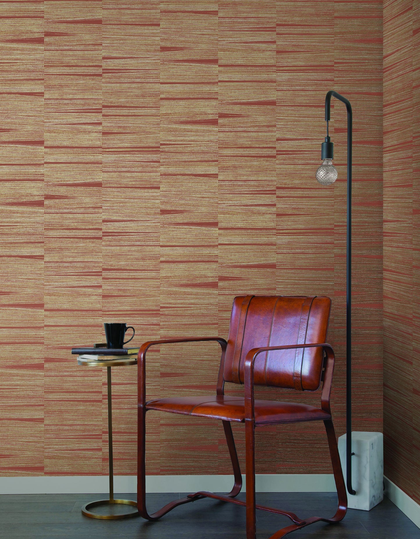 Nottingham Line Stripe Texture Non-woven Unpasted Wallpaper