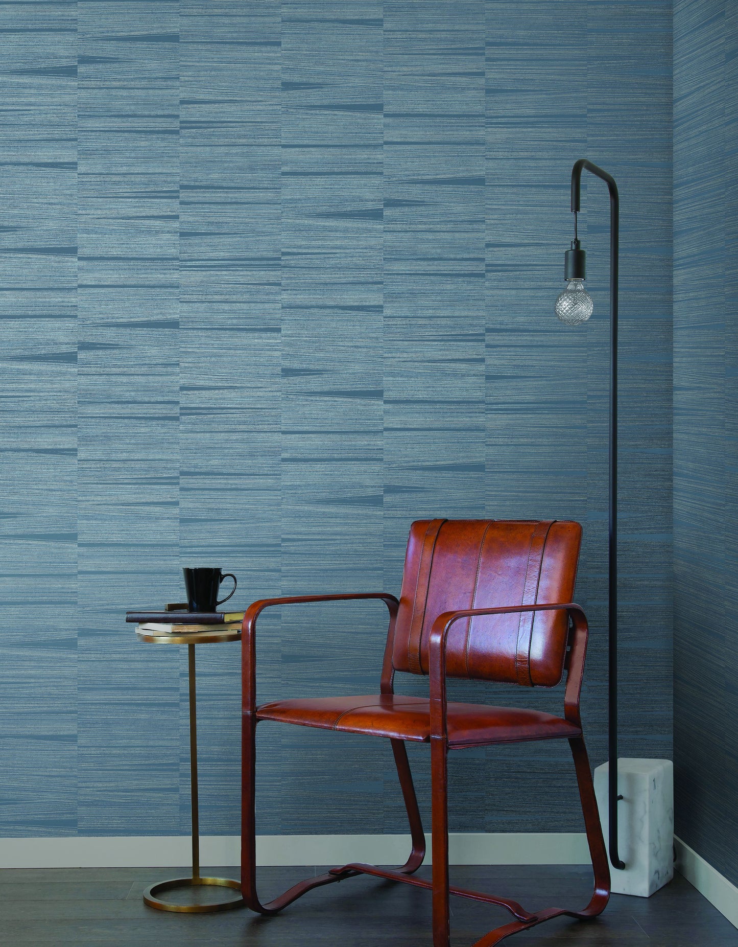 Nottingham Line Stripe Texture Non-woven Unpasted Wallpaper