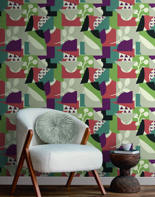 Oakland Abstract Geometric Unpasted Non-woven Wallcovering