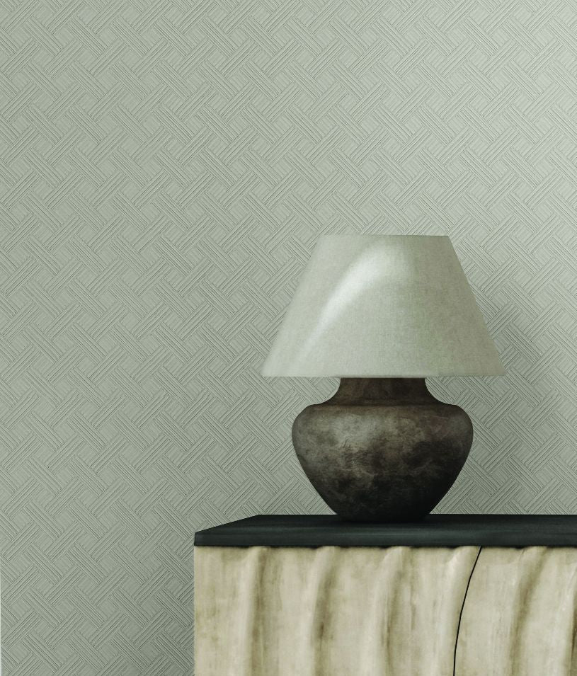 Orlando Wickwork Texture Fabric Backed Vinyl Unpasted Wallpaper