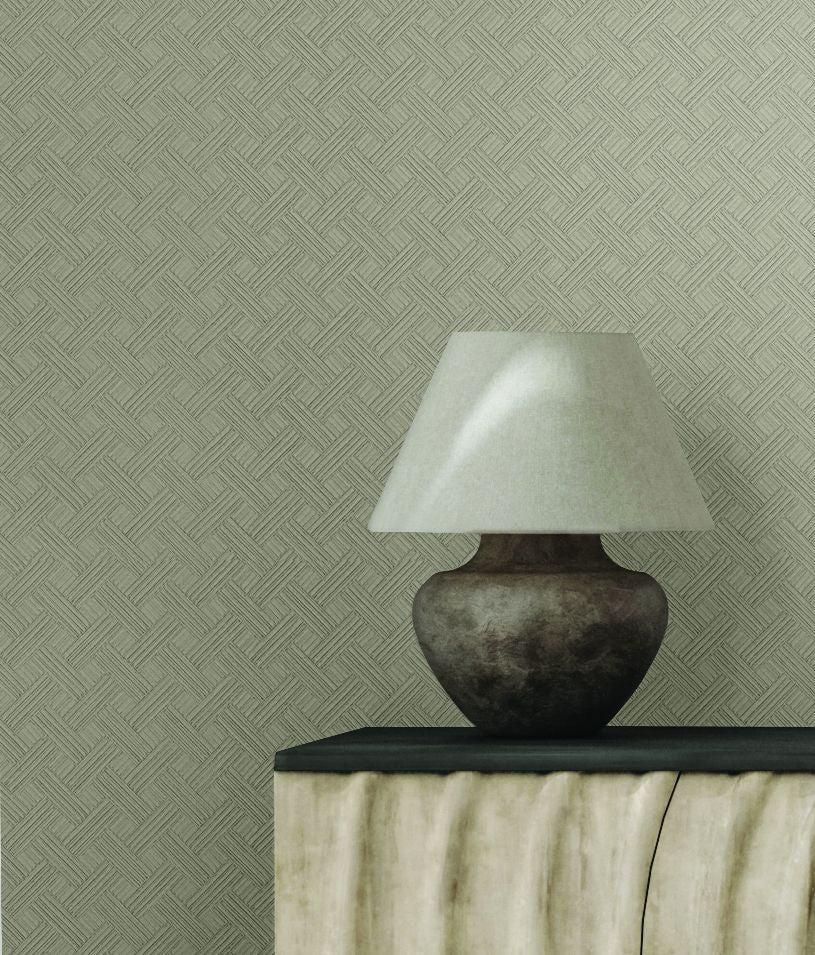 Orlando Wickwork Texture Fabric Backed Vinyl Unpasted Wallpaper