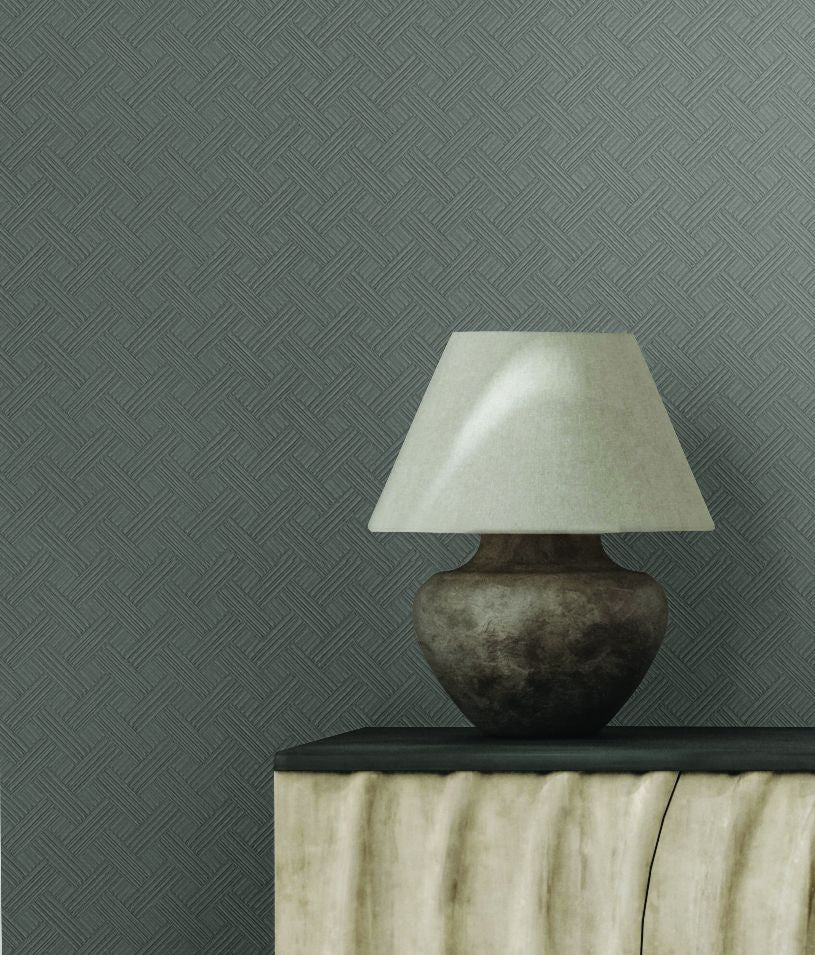 Orlando Wickwork Texture Fabric Backed Vinyl Unpasted Wallpaper